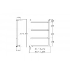 SERENO 572/M Полотенцесушитель электрический DX int.475, 4M chrome