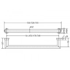 SERENO 621 Полотенцесушитель эл. c выключателем, int.450 мм, цвет хром