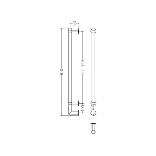 ARCOBALENO 616/S/B П/сушитель эл.,box, L 910, int.753,цвет черный матовый верт.