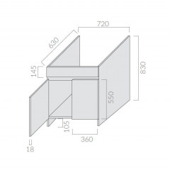 Galassia Osiride 9022 - Подстолье (тумба) для хозяйственной раковины 2009