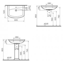 Подвесная раковина Vitra Serenada - 4218B003-0001