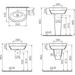 Раковина подвесная VitrA Form 500 4292В003-0001