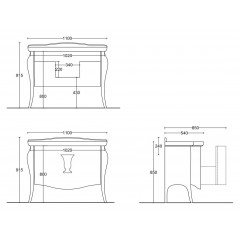 Тумба под раковину без столешницы Galassia Ethos 8478 110 см черный дуб