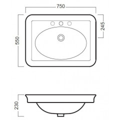 Раковина подвесная на 75 см HATRIA DOLCEVITA Y0EJ01