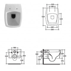 Унитаз подвесной-белый матовый SA02 8971MT