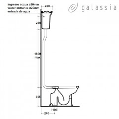 Унитаз напольный Galassia Ethos (8402) для высокого бачка, вывод в пол
