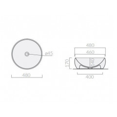 Galassia Dream 7333 Накладная раковина Ø 480 мм (белый глянцевый)
