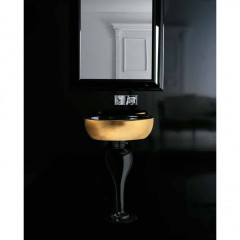 Раковина Galassia Midas 9863NO накладная 620 х 500 мм bicolor снаружи золото/внутри черный