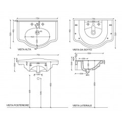 Galassia Ethos 8433 MNE Раковина подвесная 75 см