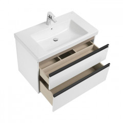 Roca Domi модуль для раковины 800 мм (подходят 2 раковины 7.3279.A.400.0 - импорт, 7.3279.9.C00.0 - Россия) 785x453x515 мм, с 2 ящ., белый глянец