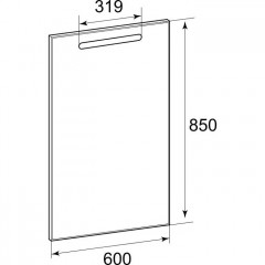 Roca The Gap Original зеркало 600 мм, 600x32x850 мм, с LED-подсветкой сверху, системой антизапотевания, выкл-кнопкой внизу под зеркальным полотном
