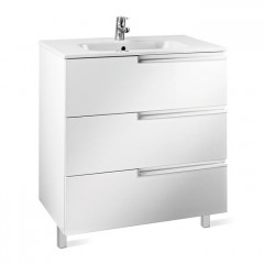 Roca Victoria Nord ICE EDITION модуль для раковины 800 мм, 786x450x735 мм, c 3 ящиками, белый глянец