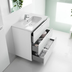 Roca Victoria Nord ICE EDITION модуль для раковины 800 мм, 786x450x735 мм, c 3 ящиками, белый глянец