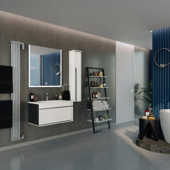 Roca Aneto шкаф-колонна левый 1200 мм, 230x202x1200 мм, белый глянец/черный матовый