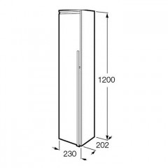 Roca Aneto шкаф-колонна левый 1200 мм, 230x202x1200 мм, белый глянец/черный матовый