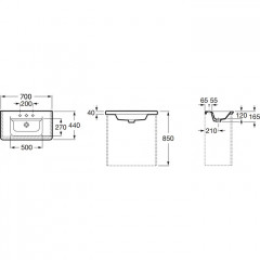 Roca The Gap Original UNIK раковина мебельная 700x440x165 мм, белый