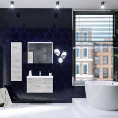 Roca Ronda модуль для раковины 800 мм, 777x412x480 мм, с 2 ящиками, бетон/белый матовый