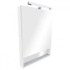Roca The Gap Original зеркальный шкаф 800 мм, 800x129x850 мм, с LED-светильником, блоком с розеткой, включение от общего выключателя, белый матовый