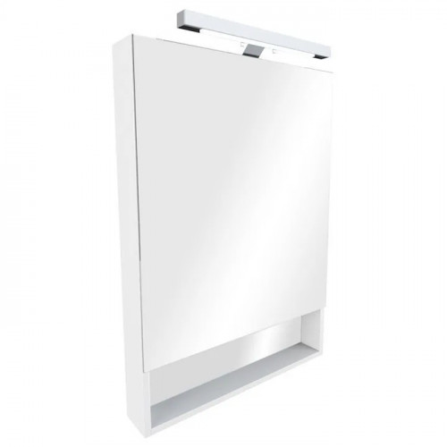 Roca The Gap Original зеркальный шкаф 800 мм, 800x129x850 мм, с LED-светильником, блоком с розеткой, включение от общего выключателя, белый матовый