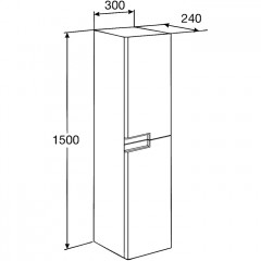 Roca Victoria Nord ICE EDITION шкаф-колонна 1500 мм, 300x240x1500 мм, белый глянец