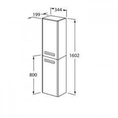 Roca The Gap Original шкаф-колонна правый 1600 мм, 344x199x1602 мм, белый глянец