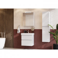 Roca Oleta зеркальный шкаф правый 600 мм, 600х137х700 мм, c LED-светильником, включение от общего выключателя, белый матовый (Новый артикул)