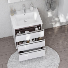 Roca The Gap модуль для раковины 600 мм (для 7.3279.A.800.0, 7.3279.9.E00.0 - Россия) 585x453x741 мм, с 3 ящ., без ножек 7.8168.2.733.9, белый глянец