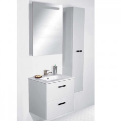 Roca Victoria Nord зеркальный шкаф левый 600 мм, 606x141x810 мм, с LED-подсветкой сверху, включение от общего выключателя, белый глянец