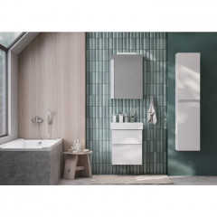 Roca Oleta зеркальный шкаф левый 500 мм, 500х137х700 мм, c LED-светильником, включение от общего выключателя, белый матовый (Новый артикул)