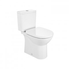 Roca Debba Round чаша унитаза напольная Rimless 355x655x400 мм с двойным выпуском, белый