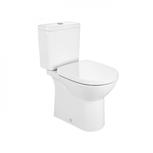 Roca Debba Round чаша унитаза напольная Rimless 355x655x400 мм с двойным выпуском, белый