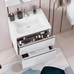 Roca The Gap модуль для раковины 600 мм (подходят 2 раковины: 7.3279.A.800.0 - Россия, 7.3279.9.E00.0 - Россия) 585x453x515 мм, с 2 ящ., белый глянец