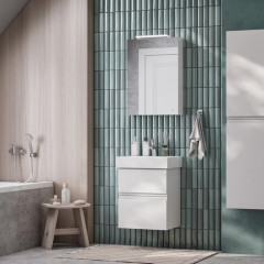 Roca Oleta зеркальный шкаф правый 500 мм, 500х137х700 мм, c LED-светильником, включение от общего выключателя, белый глянец (Новый артикул)