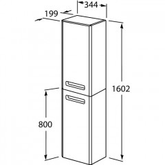 Roca The Gap Original шкаф-колонна правый 1600 мм, 344x199x1602 мм, белый матовый