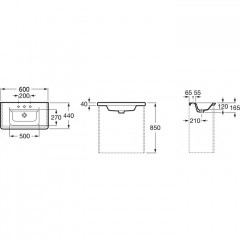 Roca The Gap Original UNIK раковина мебельная 600x440x165 мм, белый