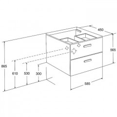 Roca Victoria Nord модуль для раковины 600 мм, 586x450x550 мм, с 2 ящиками, белый глянец