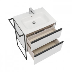 Roca Domi модуль для раковины 600 мм (подходят 2 раковины 7.3279.A.800.0 - Россия, 7.3279.9.E00.0 - Россия) 585x453x515 мм, с 2 ящиками, белый глянец