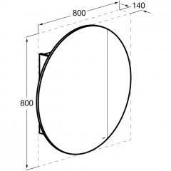 Roca Luna зеркальный шкаф левый 800 мм, 800x140x800 мм, с LED-подсветкой с выключателем, антрацит
