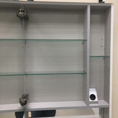 Roca The Gap Original зеркальный шкаф 600 мм, 600x129x850 мм, с LED-светильником, блоком с розеткой, включение от общего выключателя, белый глянец