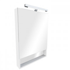 Roca The Gap Original зеркальный шкаф 600 мм, 600x129x850 мм, с LED-светильником, блоком с розеткой, включение от общего выключателя, белый глянец
