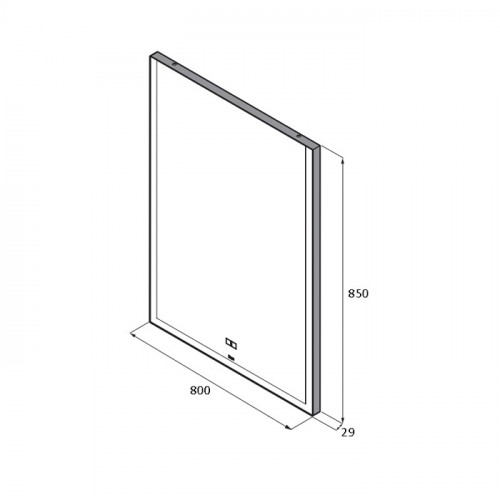 Roca Aneto зеркало прямоуг. 800 мм, 800x29x850 мм, c LED-подсветкой (кроме верхней стороны), с системой антизапотевания, сенсорным выкл.с диммером