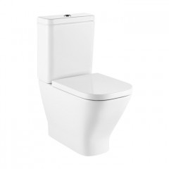 Roca The Gap Square чаша унитаза приставная Rimless 365x600x400 мм, с двойным выпуском, белый