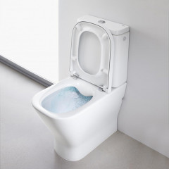 Roca The Gap Square чаша унитаза приставная Rimless 365x600x400 мм, с двойным выпуском, белый