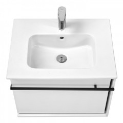 Roca Aneto модуль для раковины 600 мм, 585x450x429 мм, с 2 ящиками (один внешний, второй внутренний), белый глянец/черный матовый