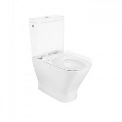 Roca The Gap Square чаша унитаза приставная Rimless 365x600x400 мм, с двойным выпуском, белый
