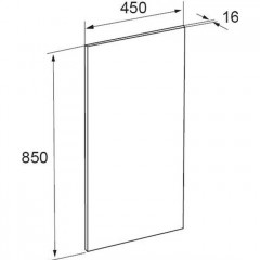 Roca The Gap Original зеркало 450 мм, 450x16x850 мм, c LED-светильником, включение от общего выключателя