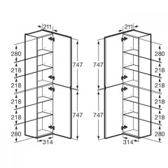 Roca Oleta шкаф-колонна 1500 мм, 350x257x1500 мм, белый глянец (Новый артикул)