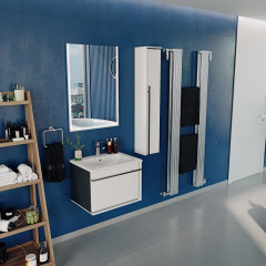 Roca Aneto модуль для раковины 600 мм, 585x450x429 мм, с 2 ящиками (один внешний, второй внутренний), белый глянец/черный матовый