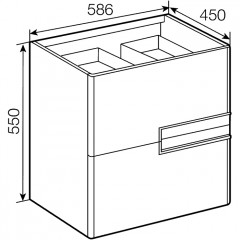 Roca Victoria Nord ICE EDITION модуль для раковины 600 мм, 586x450x550 мм, c 2 ящиками, белый глянец