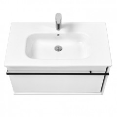 Roca Aneto модуль для раковины 800 мм, 785x450x429 мм, с 2 ящиками (один внешний, второй внутренний), белый глянец/черный матовый